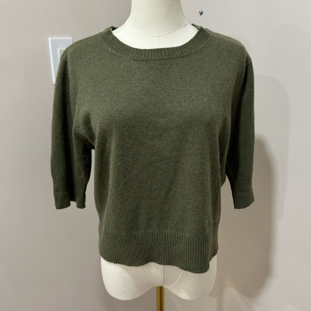 Apostrophe 100% cashmere sweater shirt Large cropped